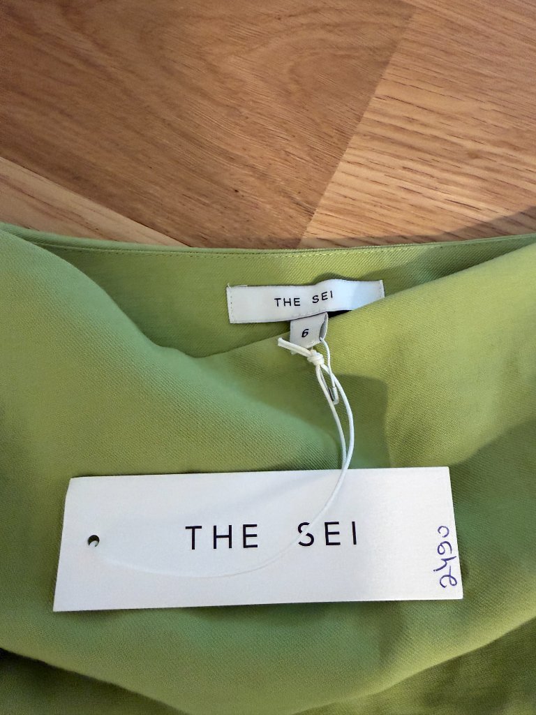 The Sei Nwt Kiwi Green Side Ruched Mini Skirt Size 6 — image 3 of 6